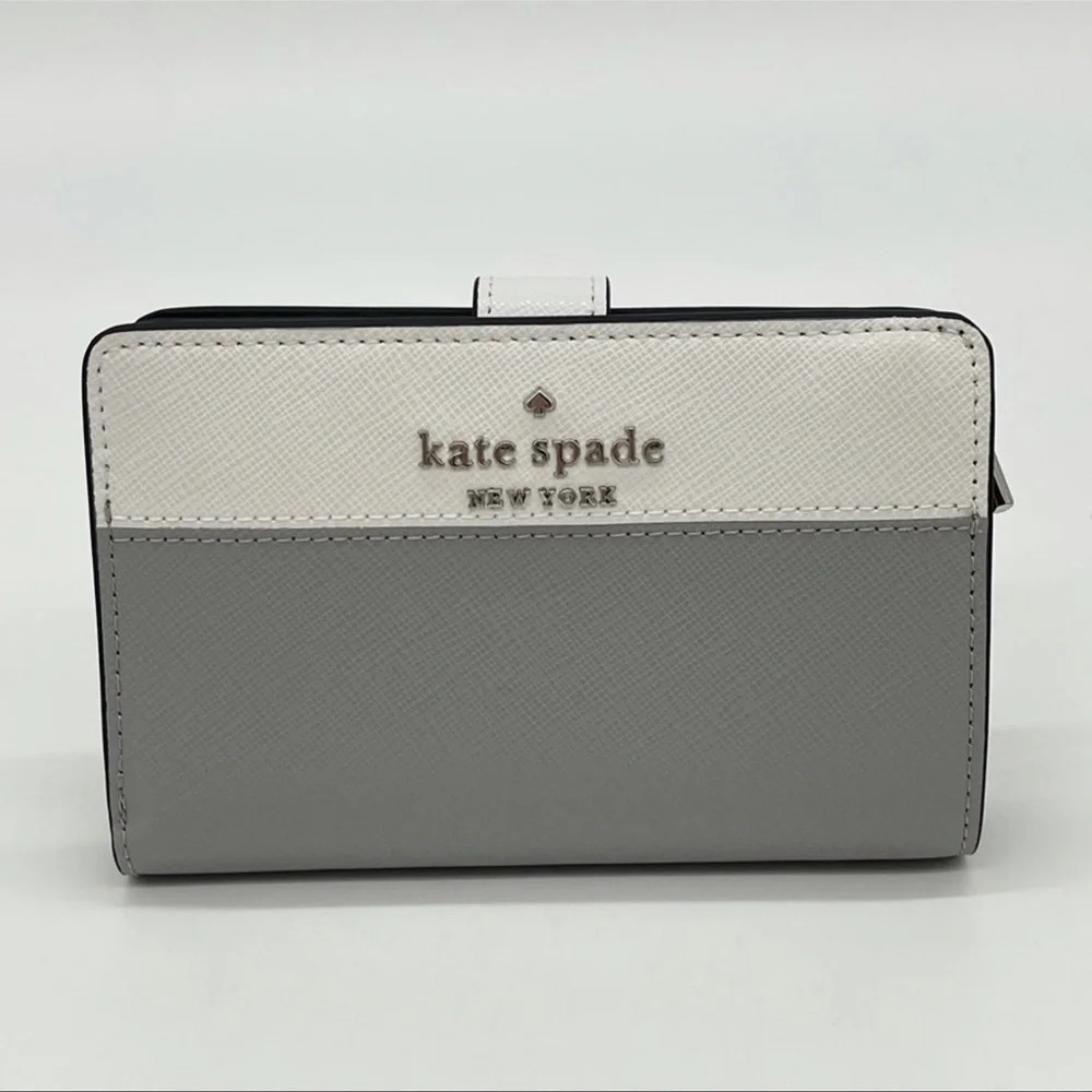 Kate Spade Colorblock Medium Compact Bifold Wallet - Picture 2 of 9
